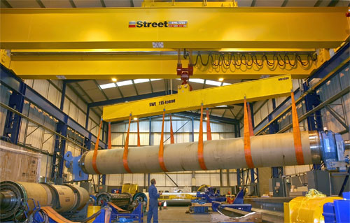 overhead cranes supplied by street crane for voith paper