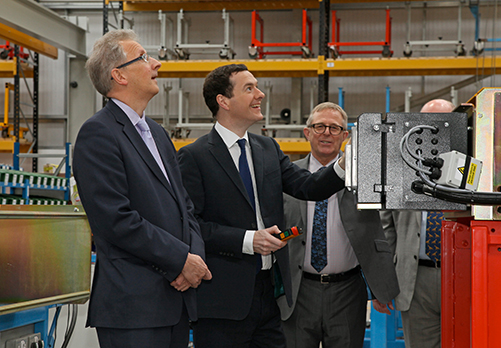 Street Crane Company, the UK’s largest manufacturer of factory cranes and hoists, were honoured with a visit from the Chancellor of the Exchequer, the Right Honourable George Osborne, in March